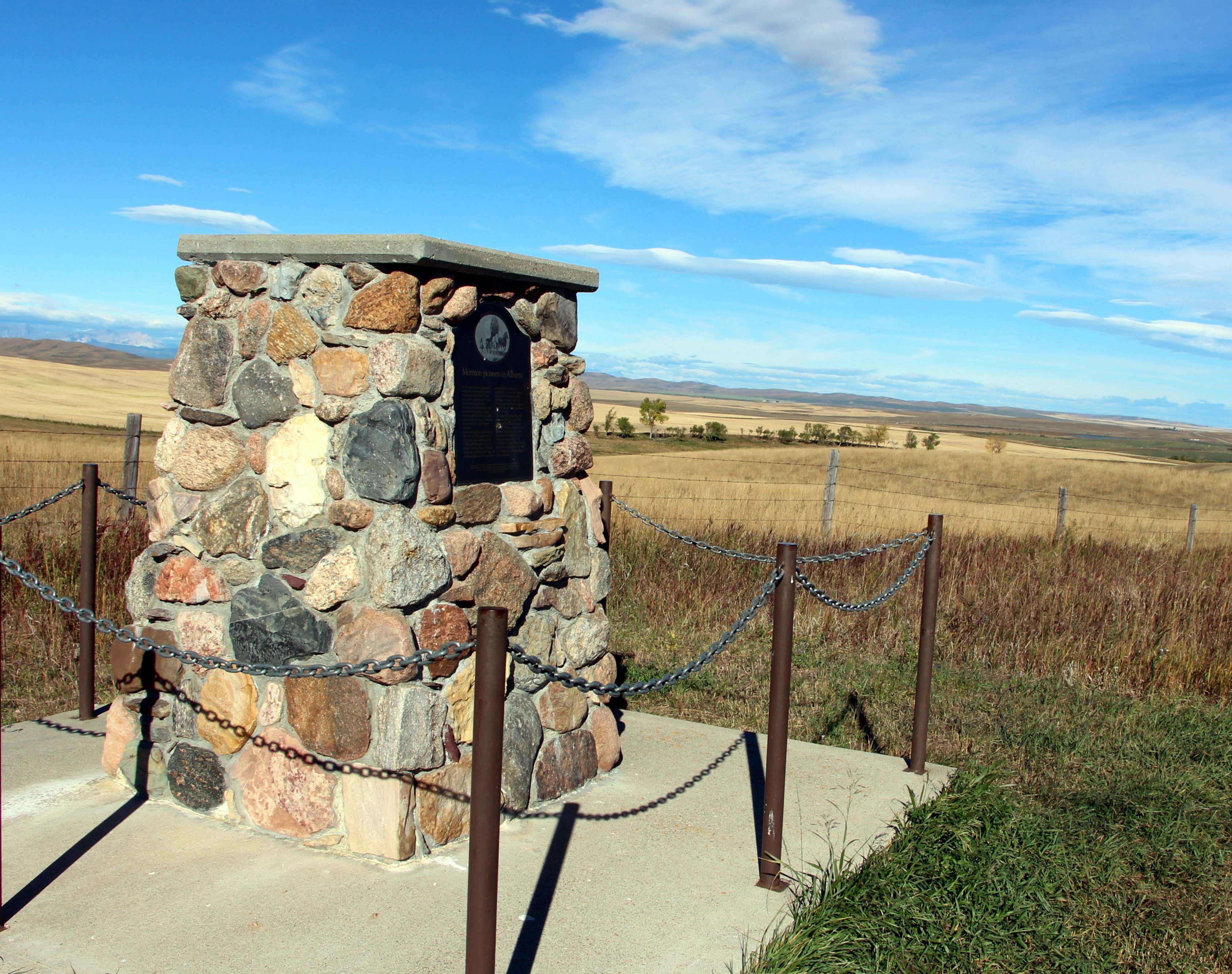 Stone cairn near Canadian border