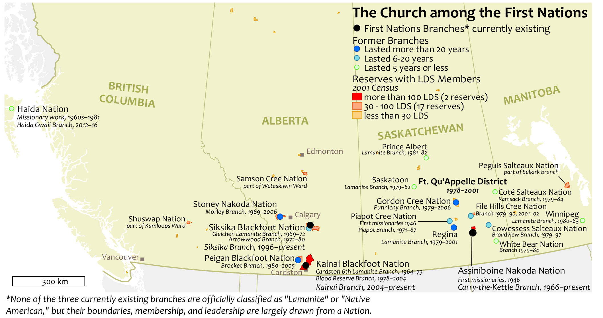 map of Aboriginal Branches in Canada