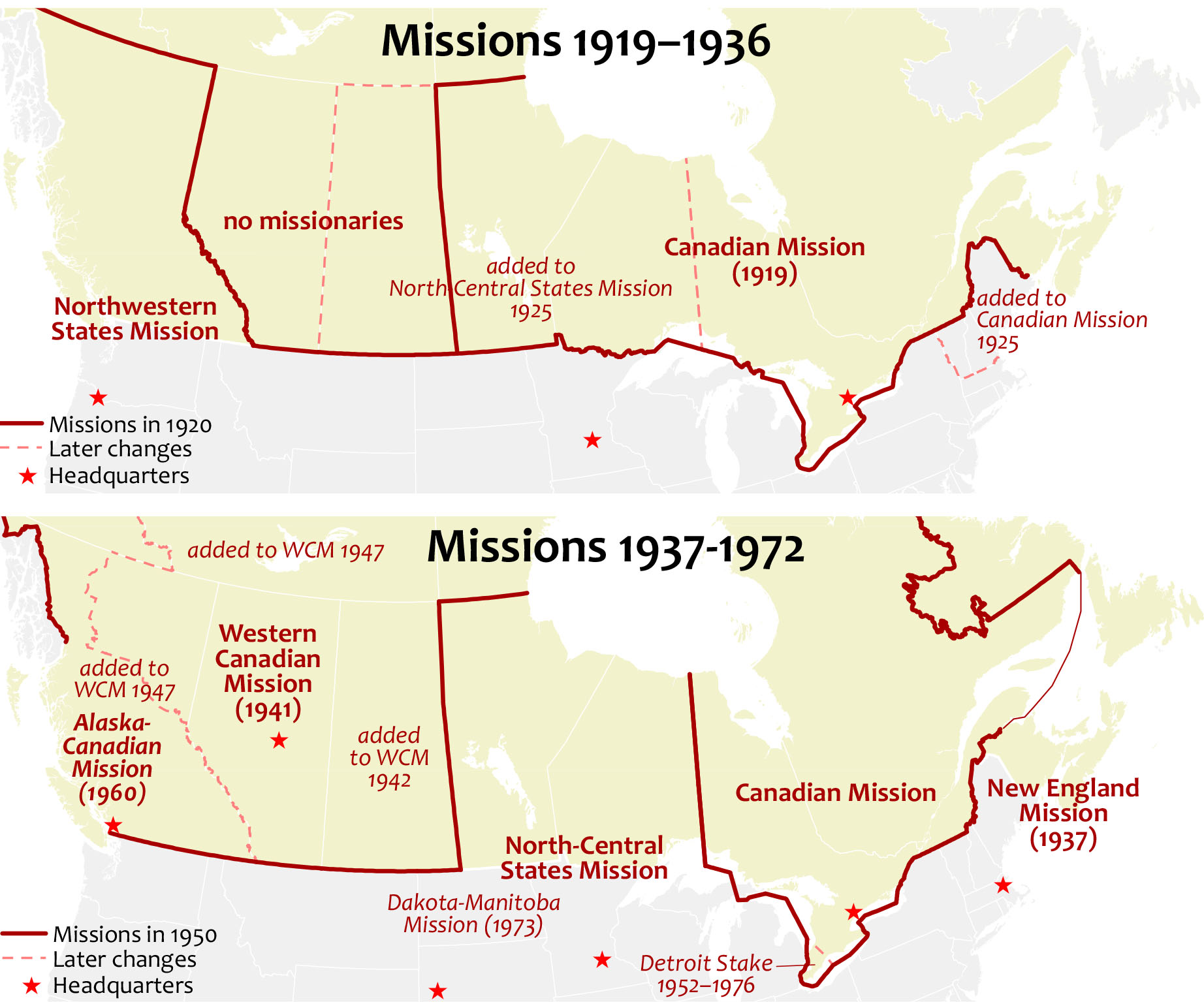 Map of Canadian Missions 1919-1972