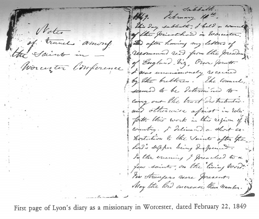 first page of lyon's diary