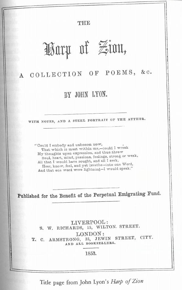 harp of zion title page