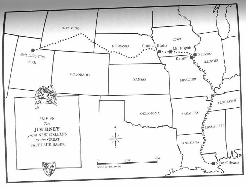 map of journey for new orleans to the great salt lake basin