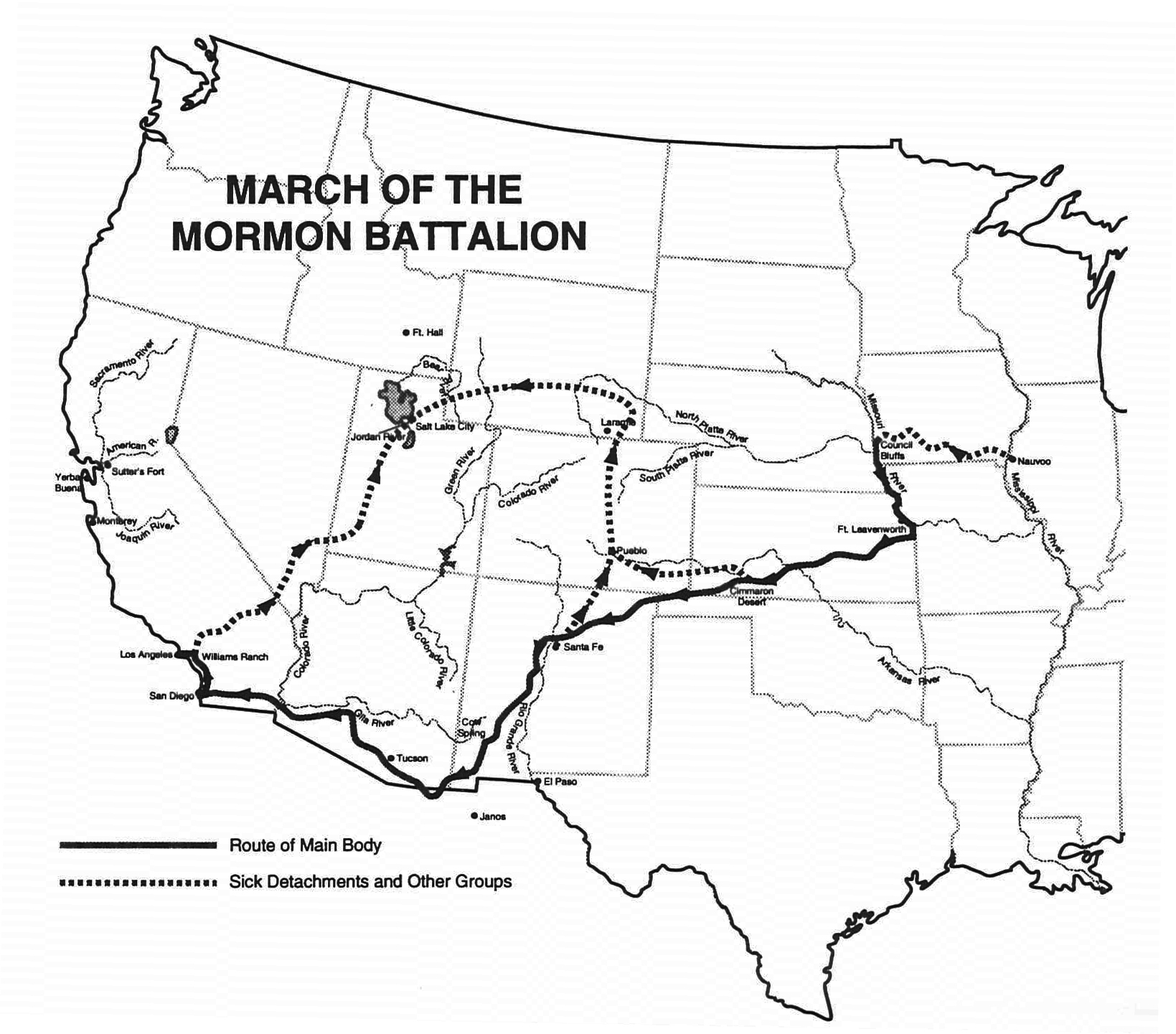 Map of the Moron Battalion march