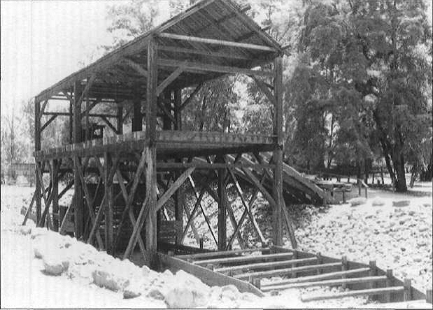 Reconstructed sawmill at gold discovery site