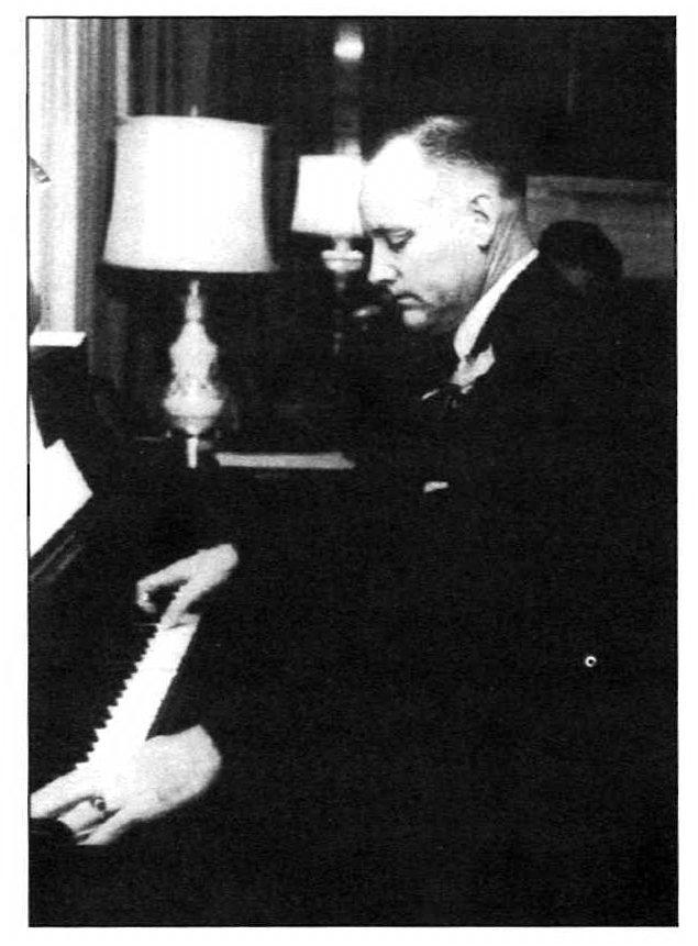 Howard W. Hunter plays piano at farewell gathering