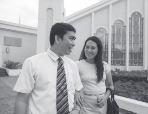 a couple at a church