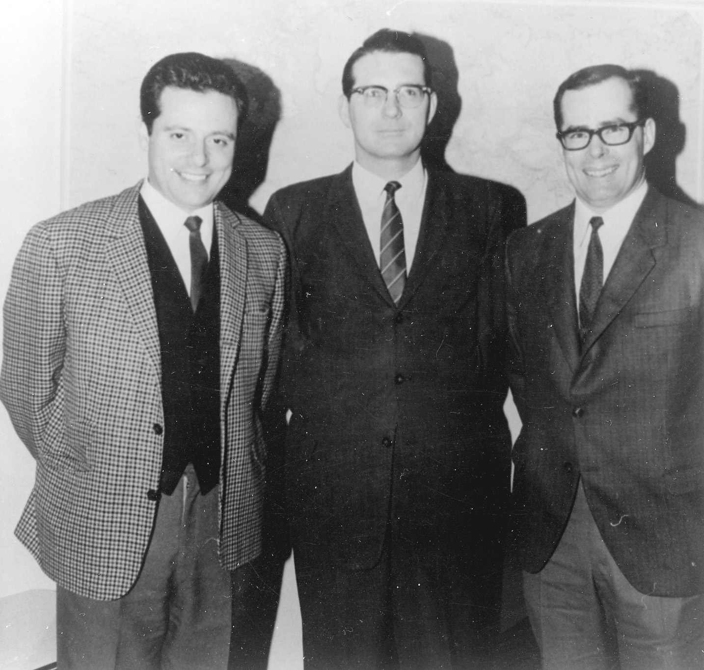 Ambassador David B. Timmins (center) while serving as the first  branch president in Spain, 1968. Courtesy of LDS Church Archives