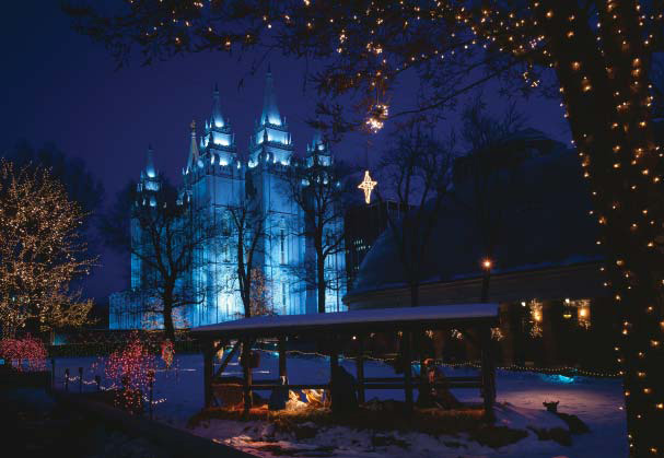Tabernacle and Salt Lake Temple at Christmas