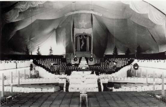 Tabernacle interior for Joseph Smith's birth anniversary