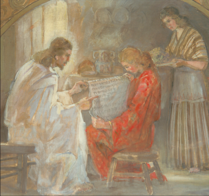 painting of Jesus at Mary's Home