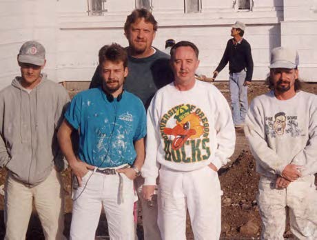 Michael Funk, behind, and his crew, left to right: Chuck Taylor, Shane Hunsaker, Brent Hansen, and James Carpenter from Professional Painting, Inc., in Salt Lake City