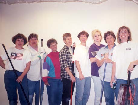 Left to right: Ellen Turley, Michele Call, Bon Adelle Skidmore, Gay Longhurst, Gwen Romney, Debra Spilsbury, Virginia Romney, and Deanna Romney. Courtesy of David Wills.