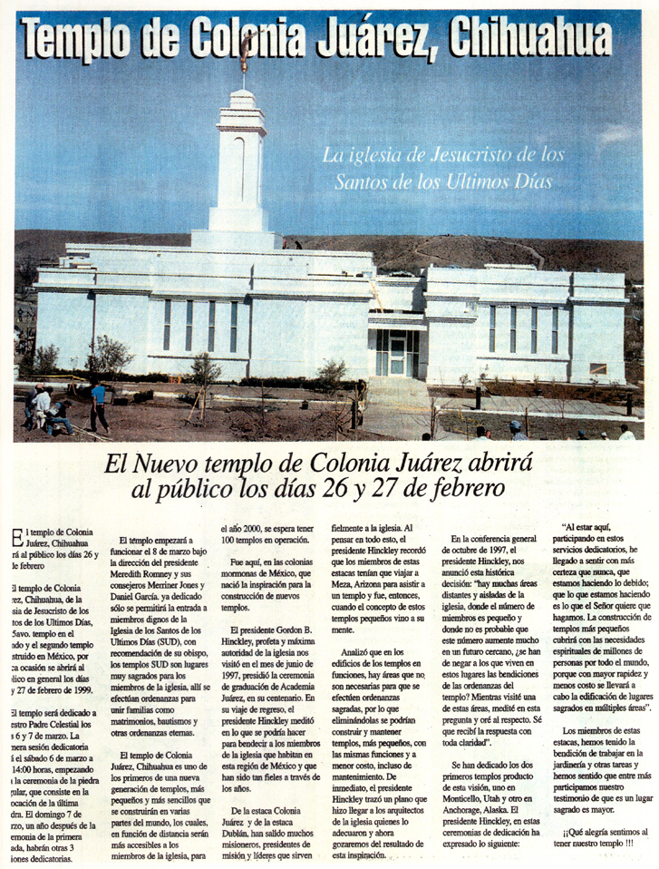 Inserts in local newspapers gave information about the temple.