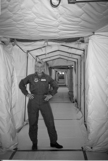 Susan in a casualty receiving area, 2003
