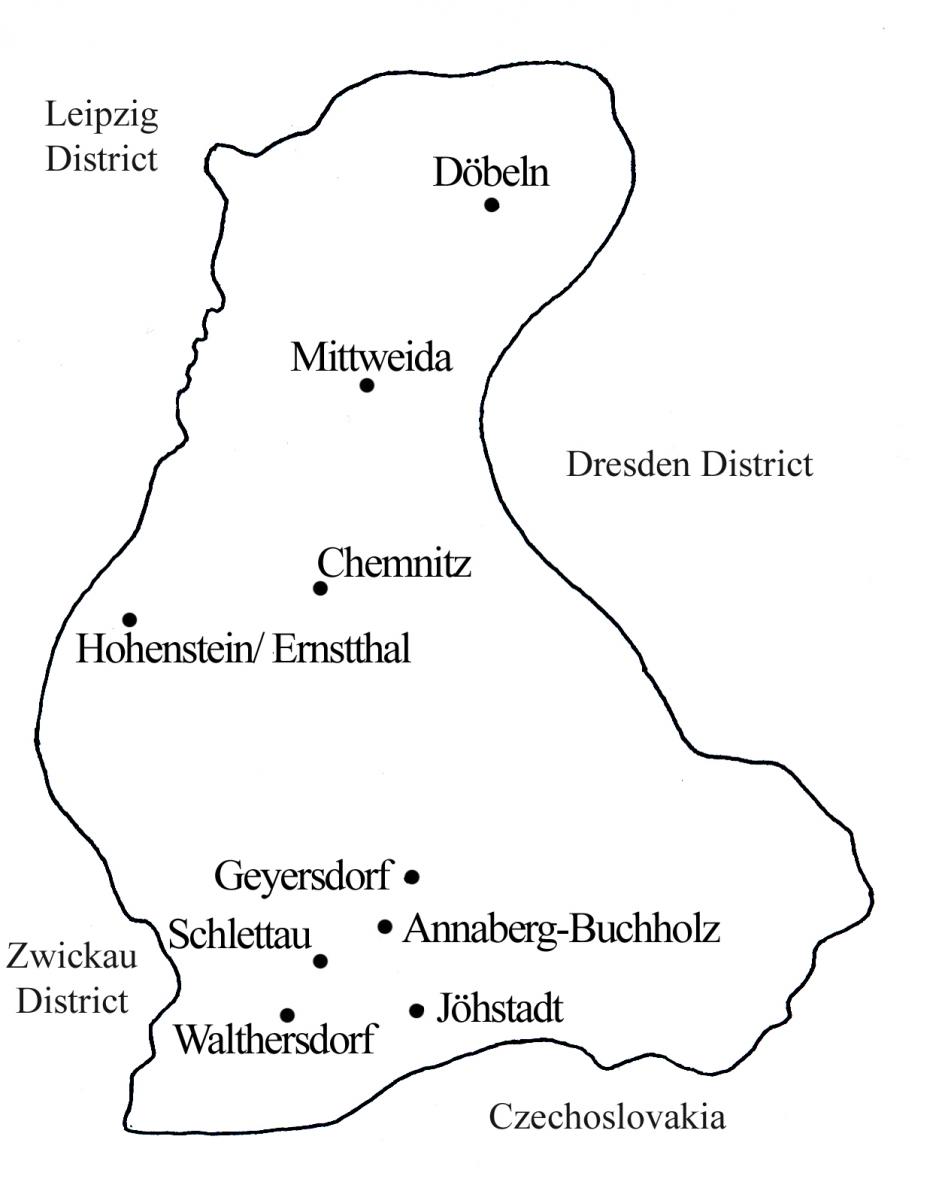 map of the The Chemnitz District