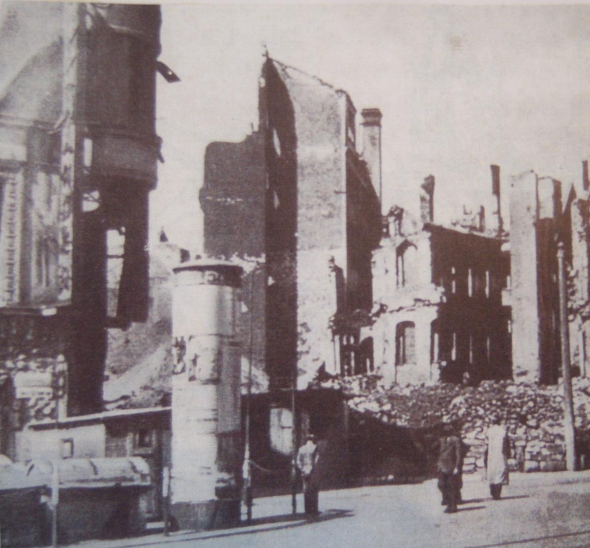 The aftermath of the bombing