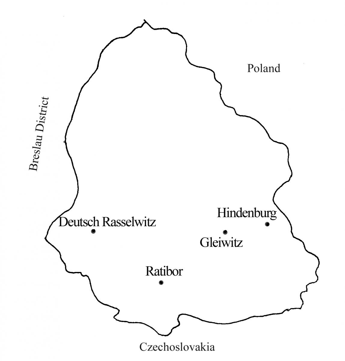map of The branches of the Hindenburg District