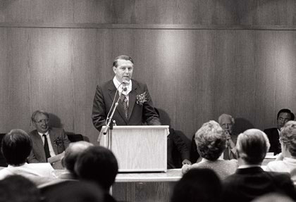 man giving a speech