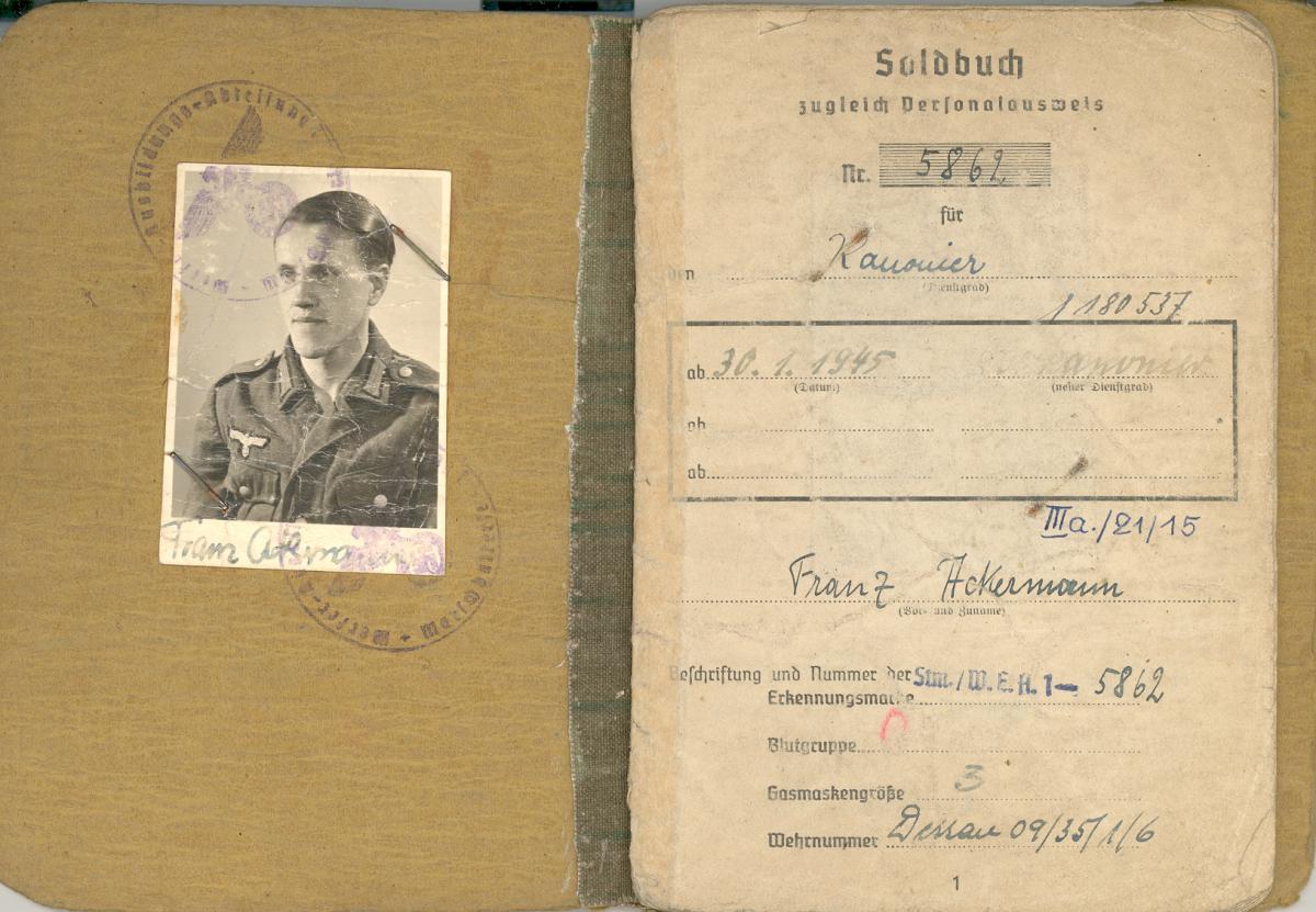 Franz Ackermann’s military service record