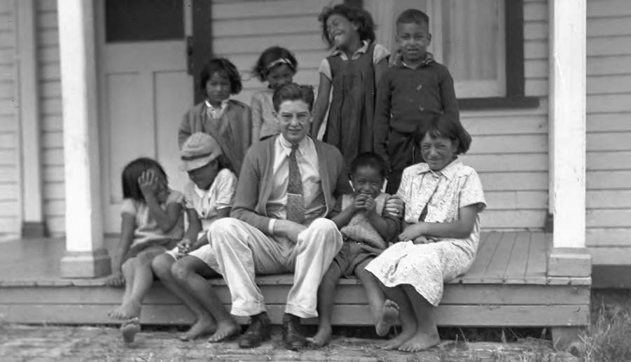 Fig. 3. Glen L. Rudd and local children during his mission in New Zealand Courtesy of Glen L. Rudd