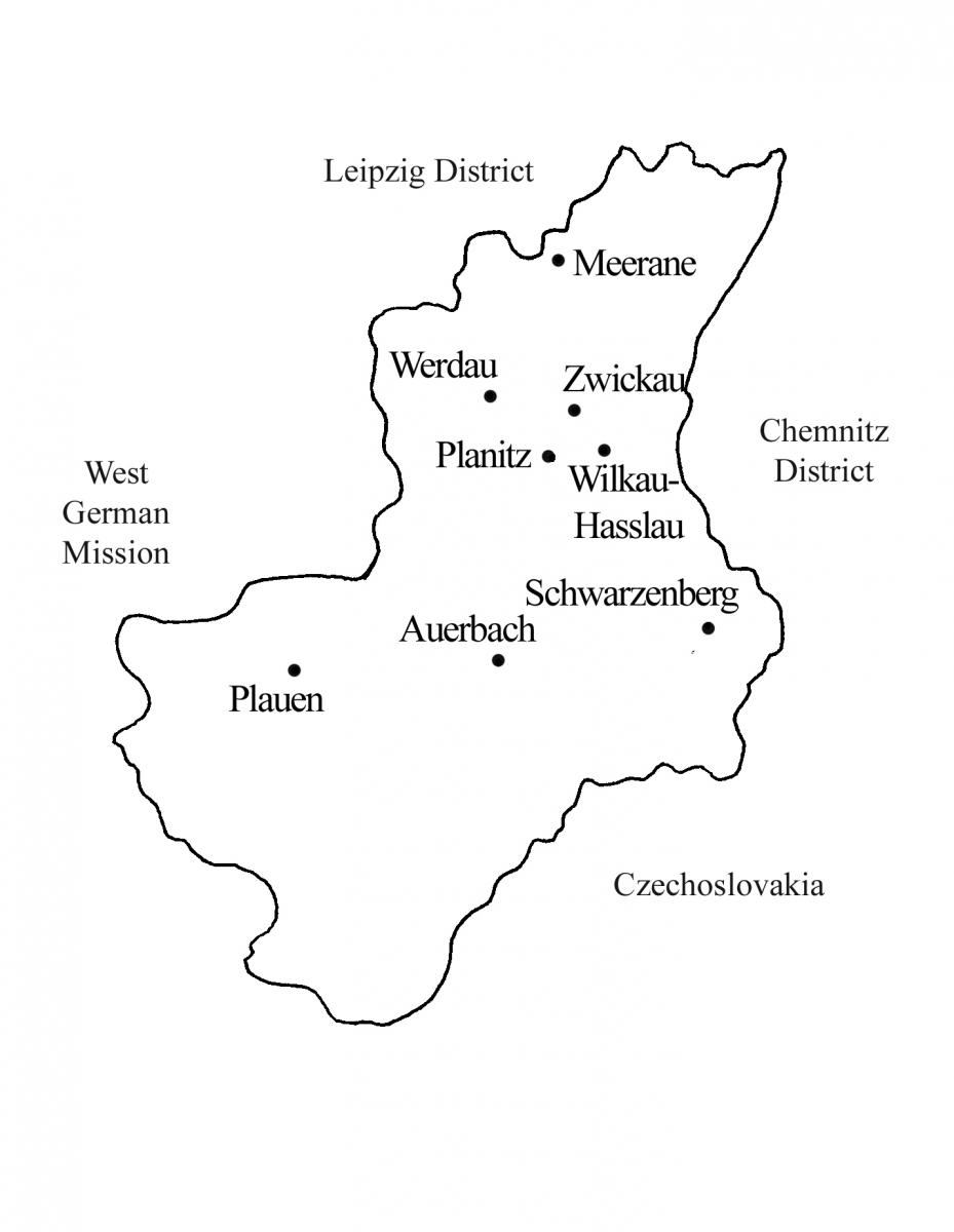 map of The Zwickau District