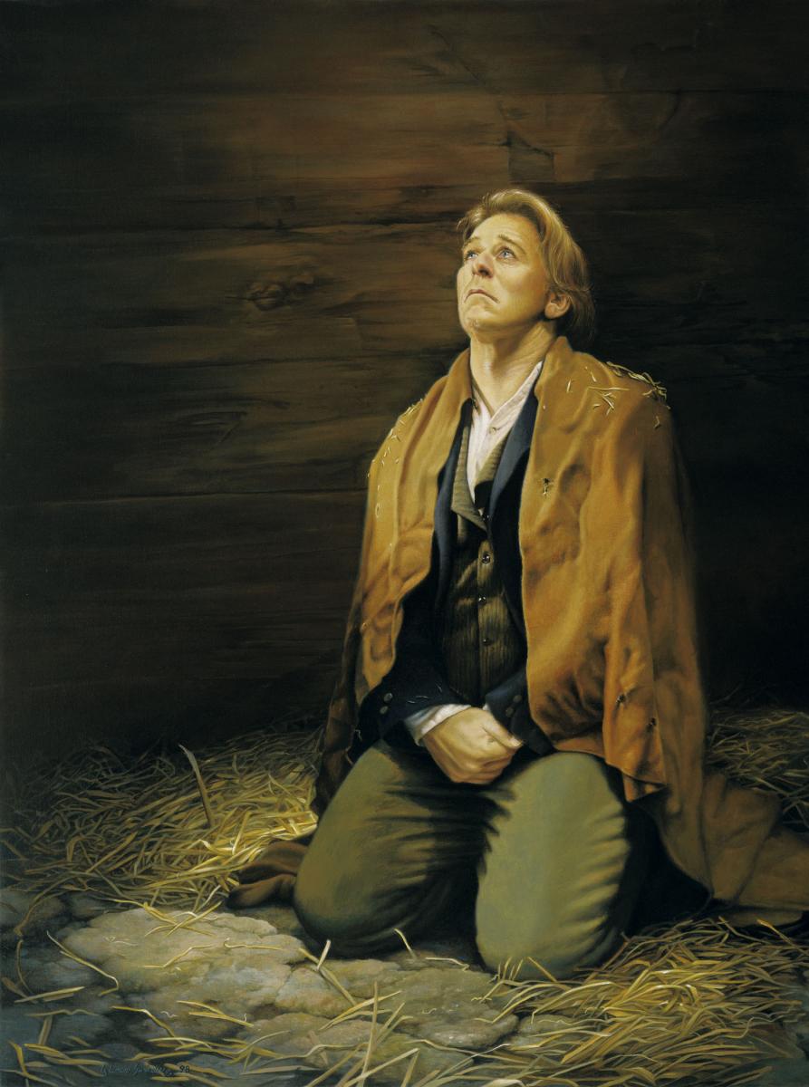 The lessons of Liberty Jail teach us that man's extremity is God's opportunity. (Liz Lemon Swindle, Joseph Smith in Liberty Jail, courtesy of Foundation Arts.)