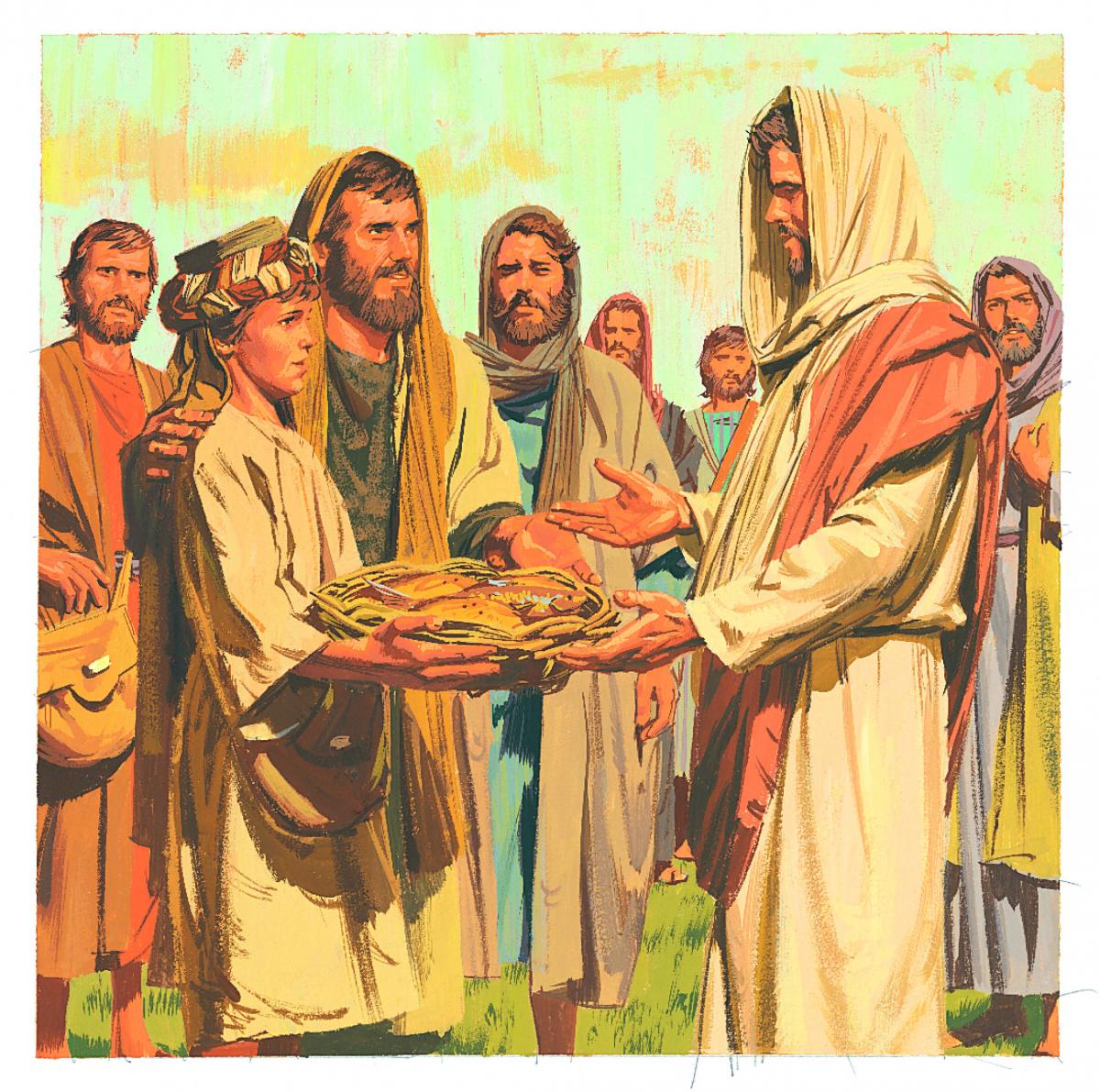 Jesus feeds the multitude