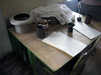 table with papers