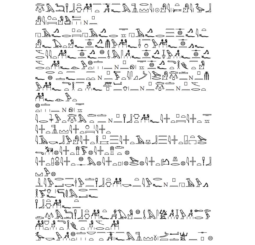 Hieroglyphics CT Spell 146: II, 180a–84b, 195a–96c, 201a–c, 205b–d