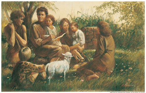 Adam and Eve Teaching their Children