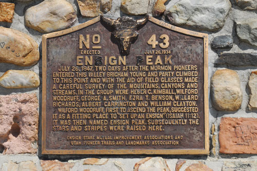 Plaque at Ensign Peak