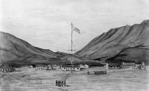 Drawing of Camp Douglas