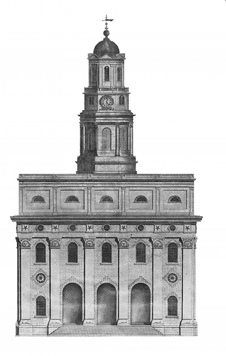 Architect William Weeks' original rendering of the Nauvoo Temple