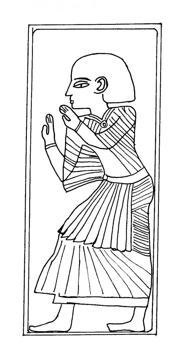 Egyptian style drawing of one person