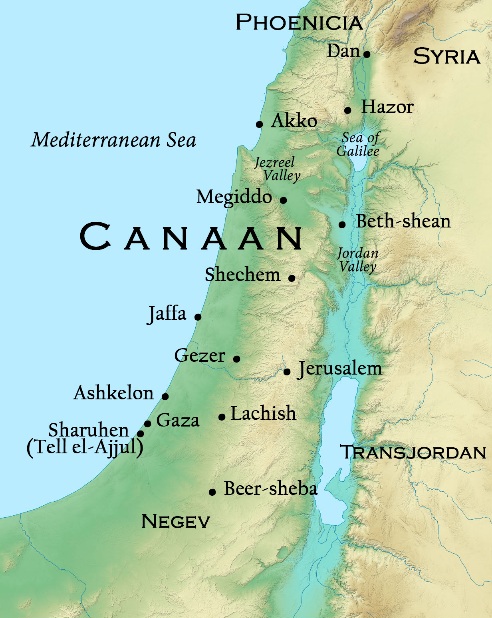 map of Canaan during the New Kingdom