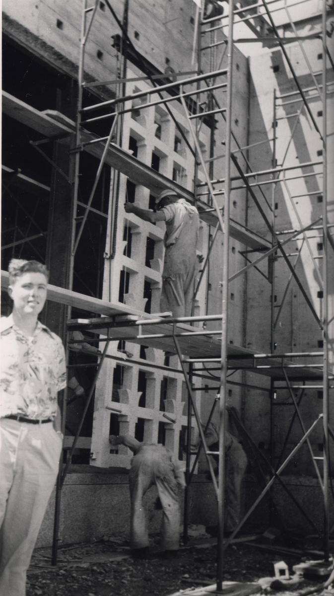 Young Richard visiting the construction site of the Los. Angeles California Temple