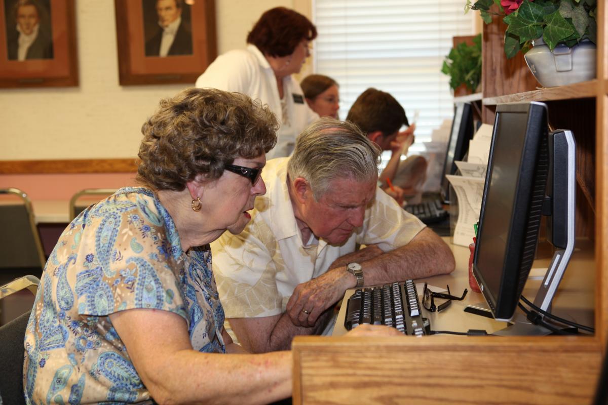 Richard and Dawn at the Land and Records office at Nauvoo, Illinois.