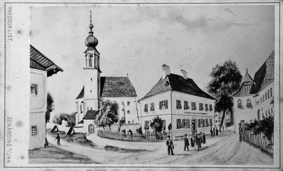 Postcard of the Rottenbach Elementary School