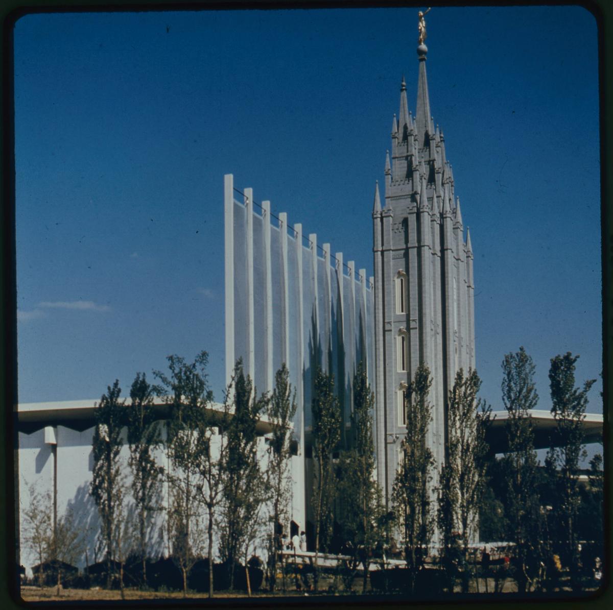 Side view of Mormon Pavilion