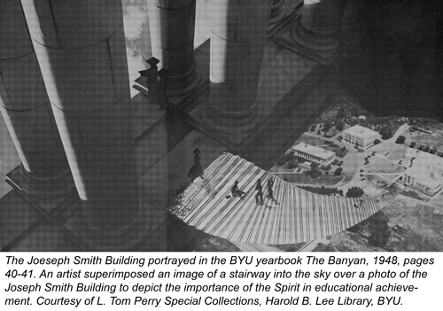 Joseph Smith Building portrayed in BYU yearbook