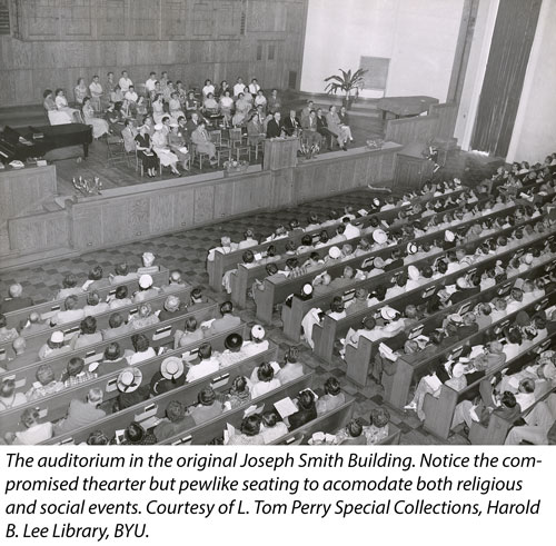 The auditorium in the original Joseph Smith Building