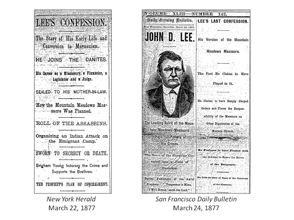 John D. Lee's statement printed in the San Francisco Daily Bulletin