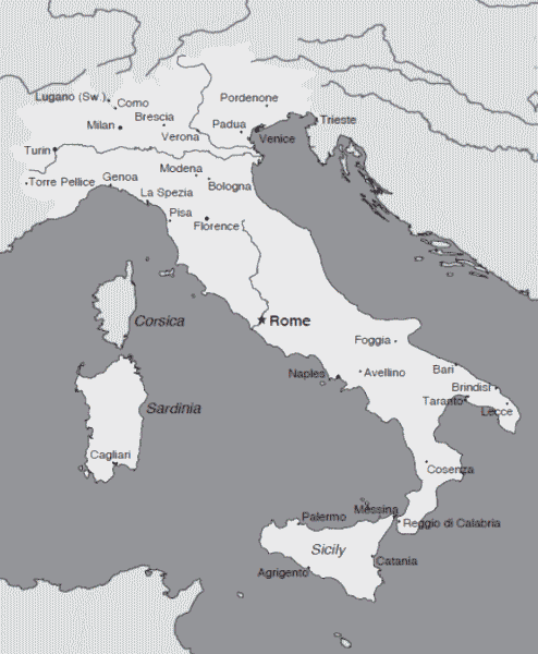 Italy map.