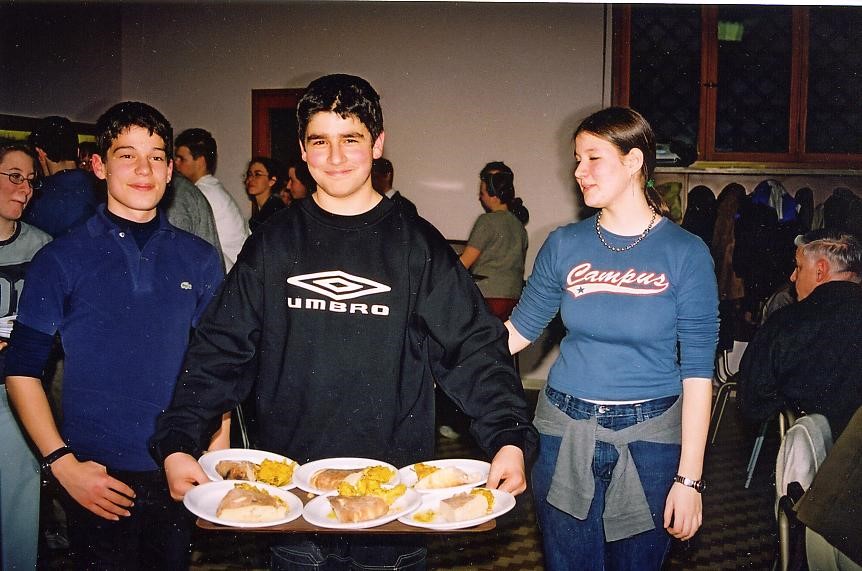 Youth serving food