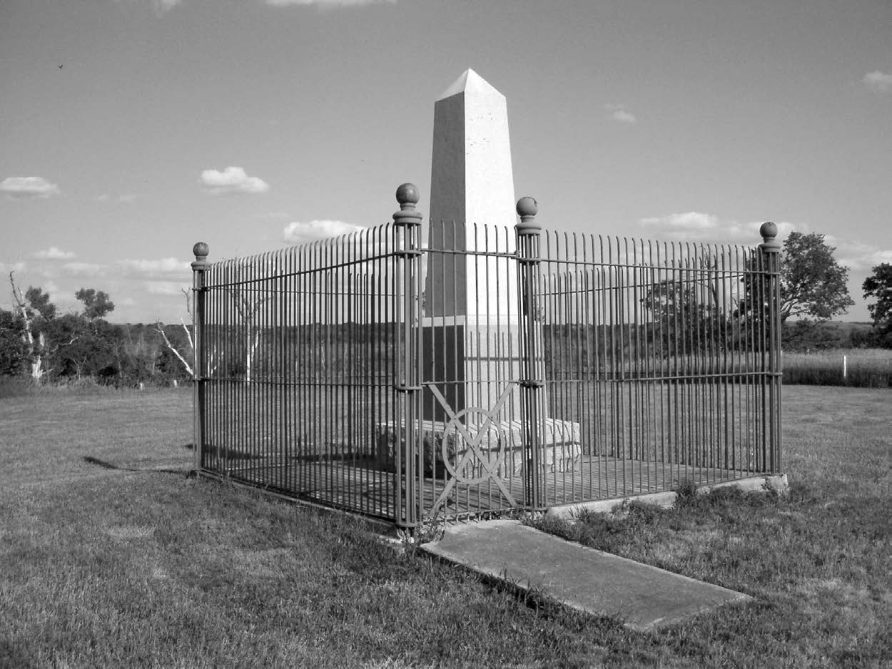 Newel Knight’s obelisk monument at Niobrara, Nebraska, erected by his son Jesse Knight.