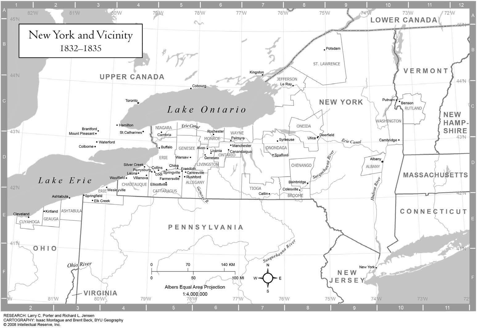 New York and Vicinity, 1832–1835. Courtesy of the Joseph Smith Papers Project.