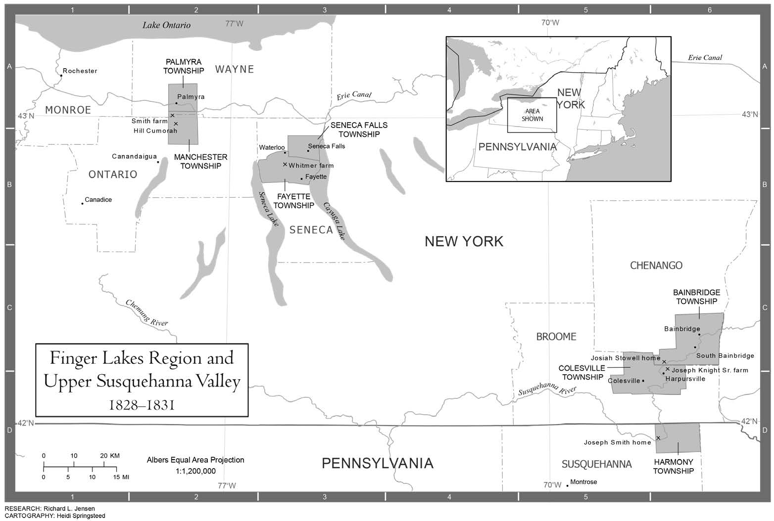 Finger Lakes Region and Upper Susquehanna Valley, 1828–1831. Courtesy of the Joseph Smith Papers Project.