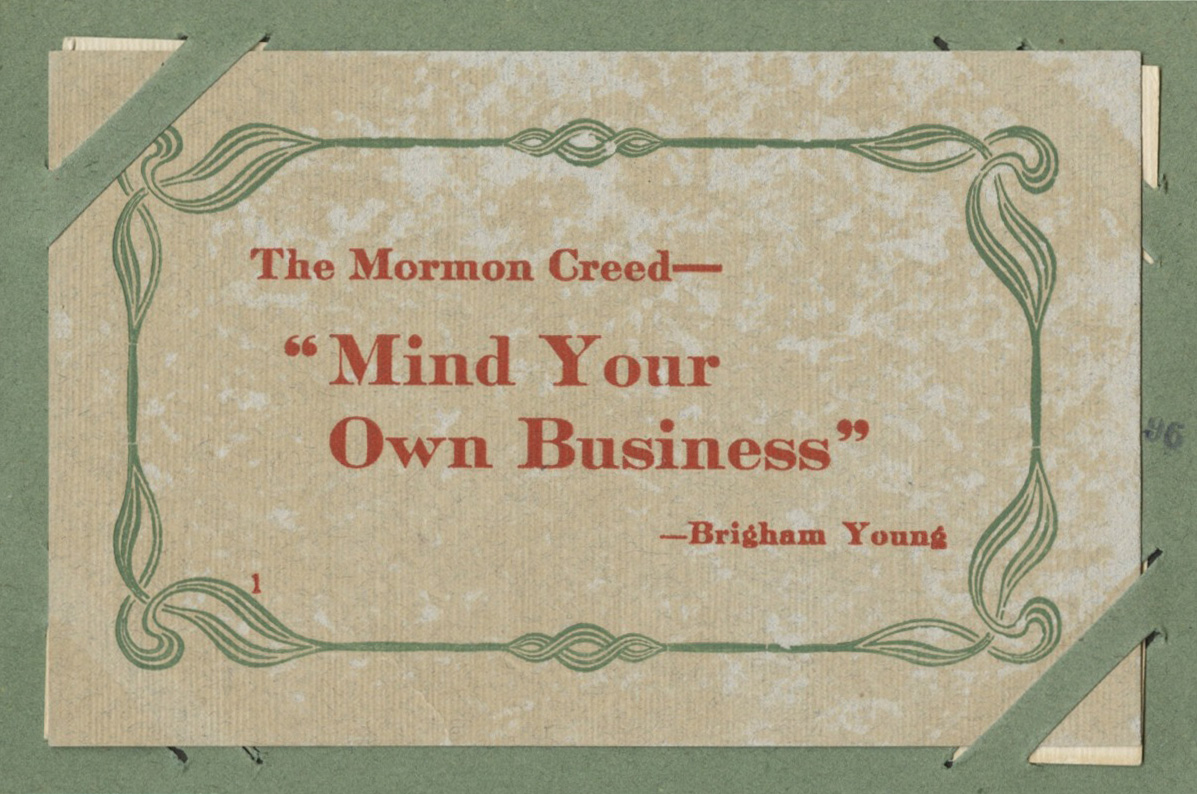 "The Mormon Creed" postcard