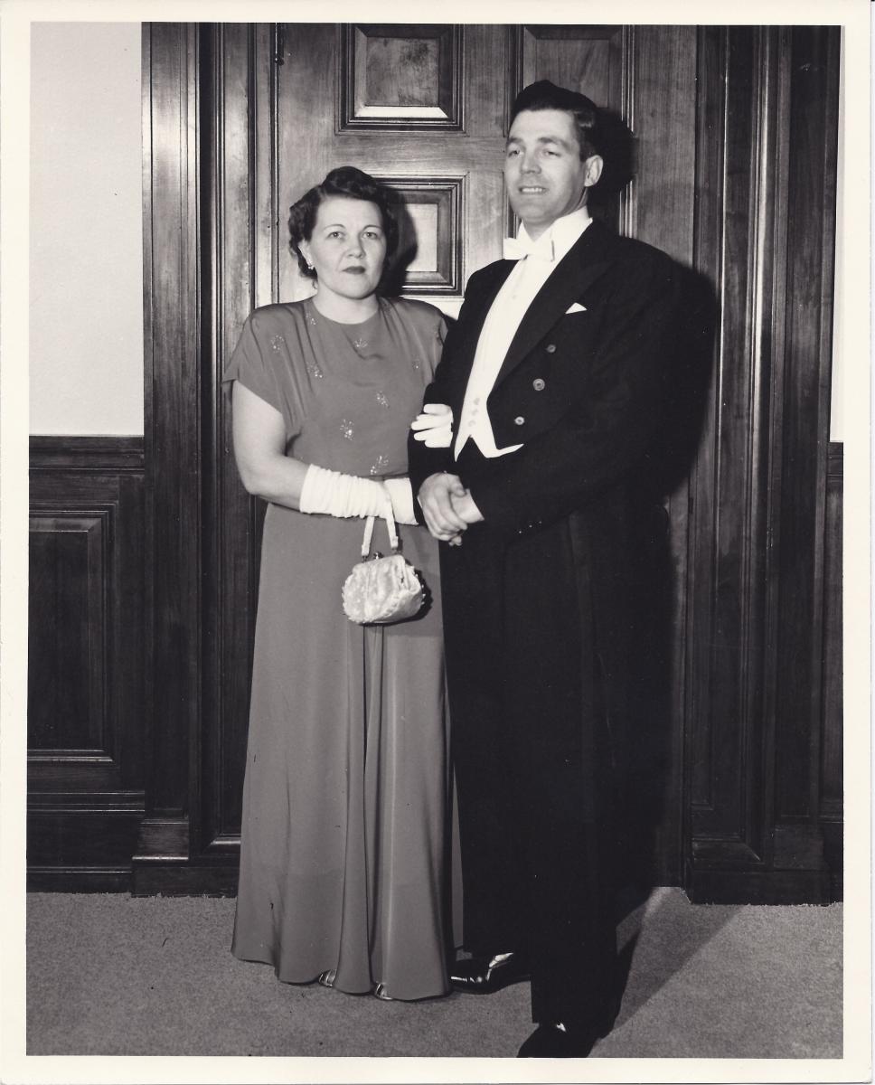 D. Arthur and Maurine M. Haycock at a White House ball in 1954.