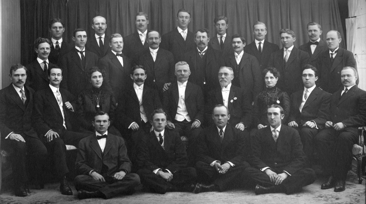 Andrew Jenson and the missionaries serving in the Copenhagen Conference